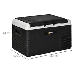 Outsunny 30L Portable Car Refrigerator - Grey and Black