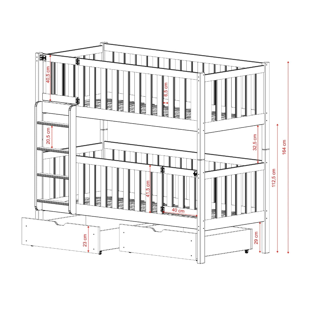 Wooden Bunk Bed Ksawery With Drawers, image 27