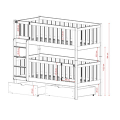 Wooden Bunk Bed Ksawery With Drawers, image 27