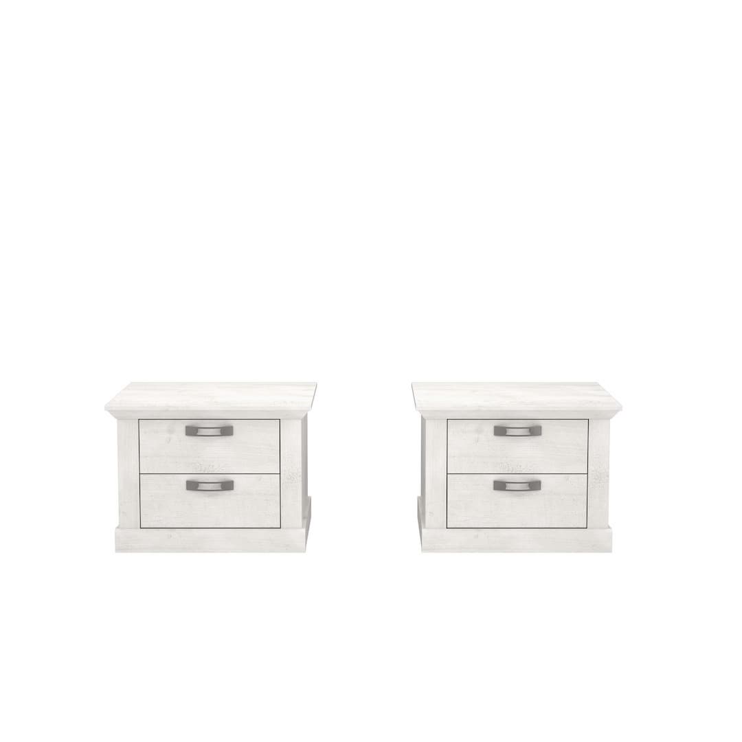 Kashmir Bedside Table 67cm [Set Of Two] in White, image 4