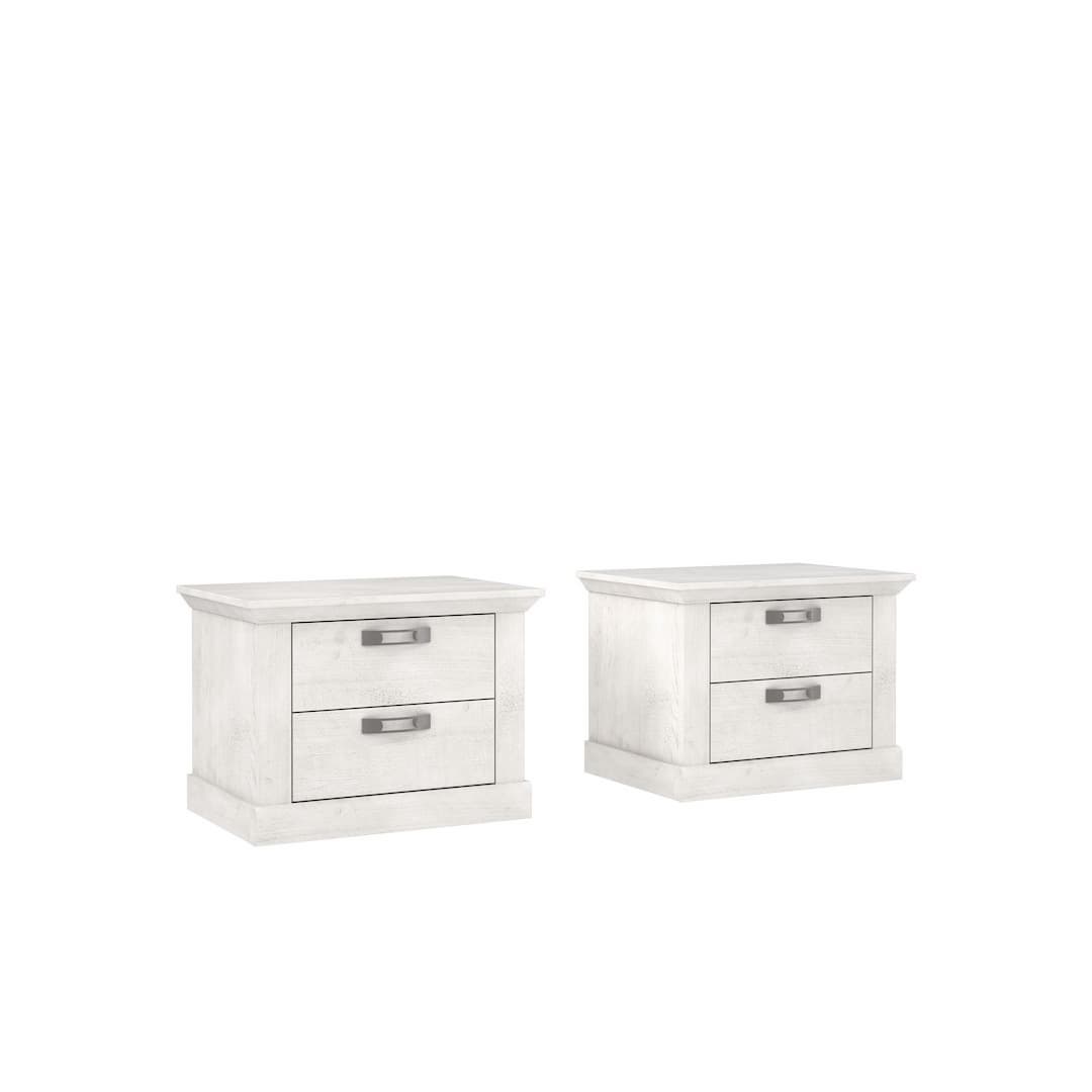 Kashmir Bedside Table 67cm [Set Of Two] in White, image 2