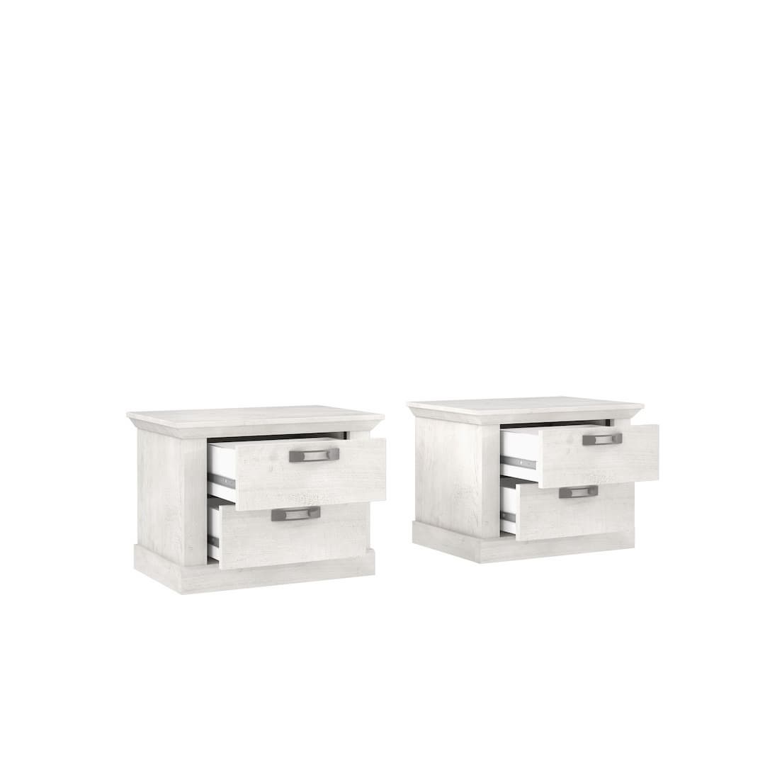 Kashmir Bedside Table 67cm [Set Of Two] in White, image 3