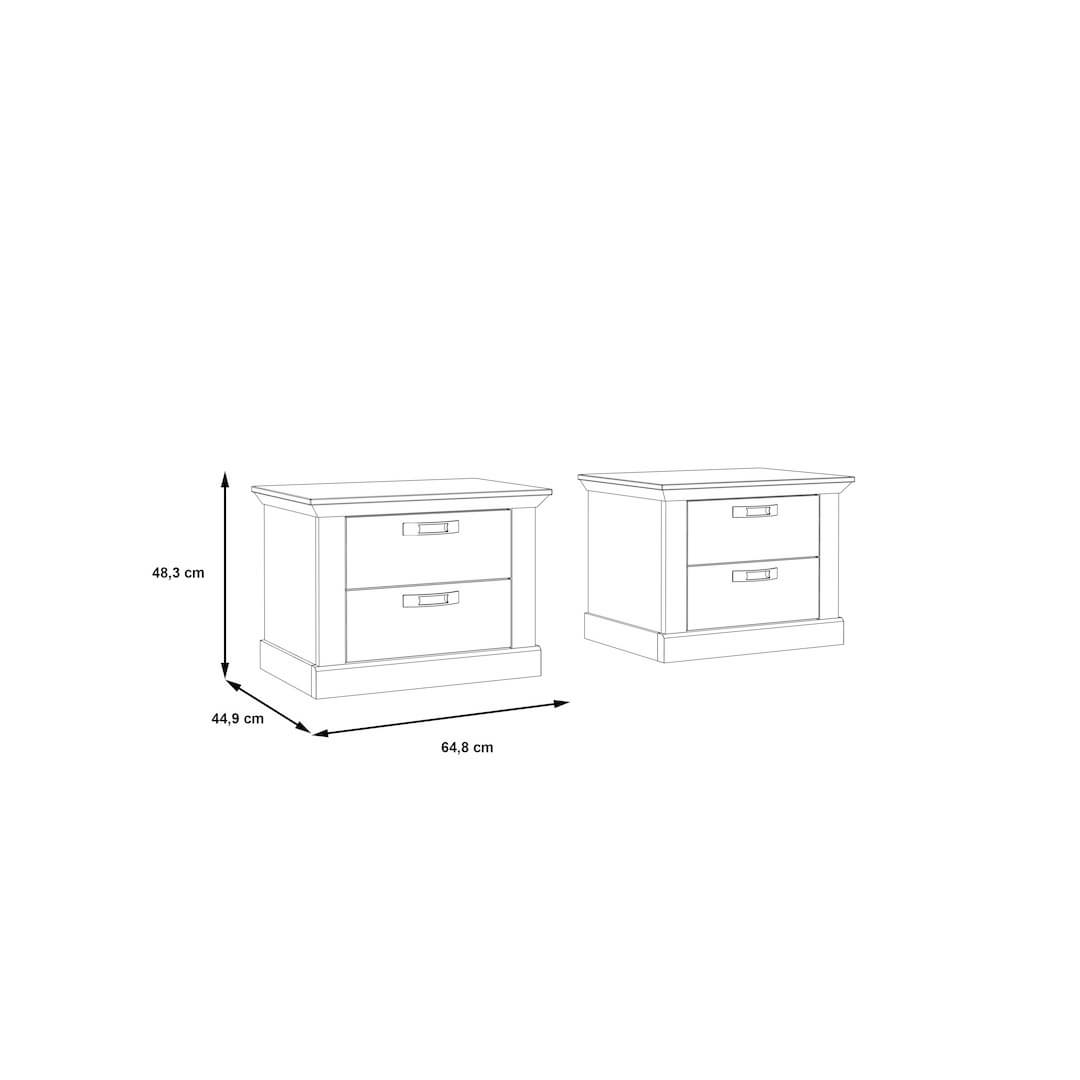 Kashmir Bedside Table 67cm [Set Of Two] in White, image 5