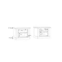 Kashmir Bedside Table 67cm [Set Of Two] in White, image 6