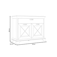 Kashmir Sideboard Cabinet 123cm in White, image 6