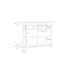 Kashmir Sideboard Cabinet 123cm in White, image 7