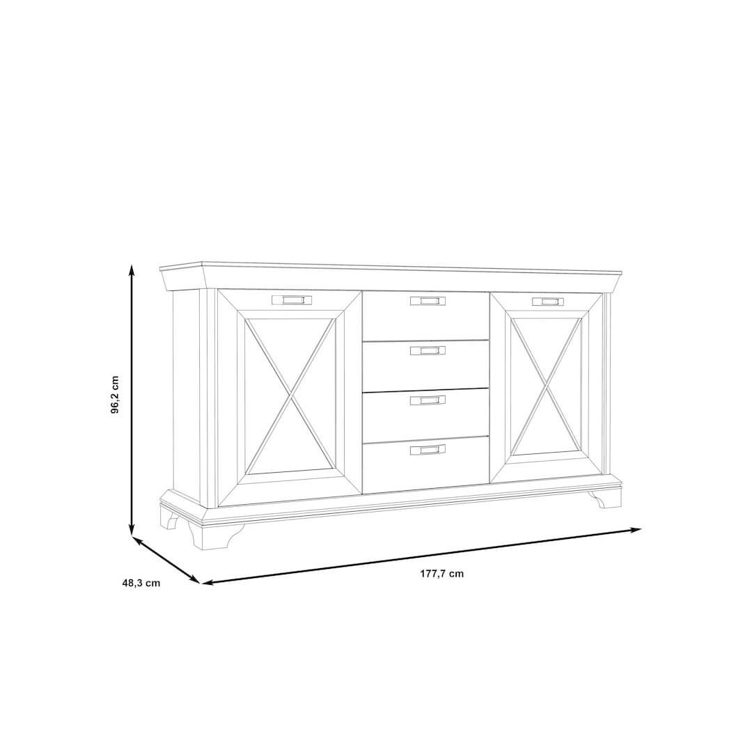 Kashmir Chest Of Drawers 178cm in White, image 7