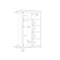 Kashmir Hinged Door Wardrobe 123cm in White, image 6
