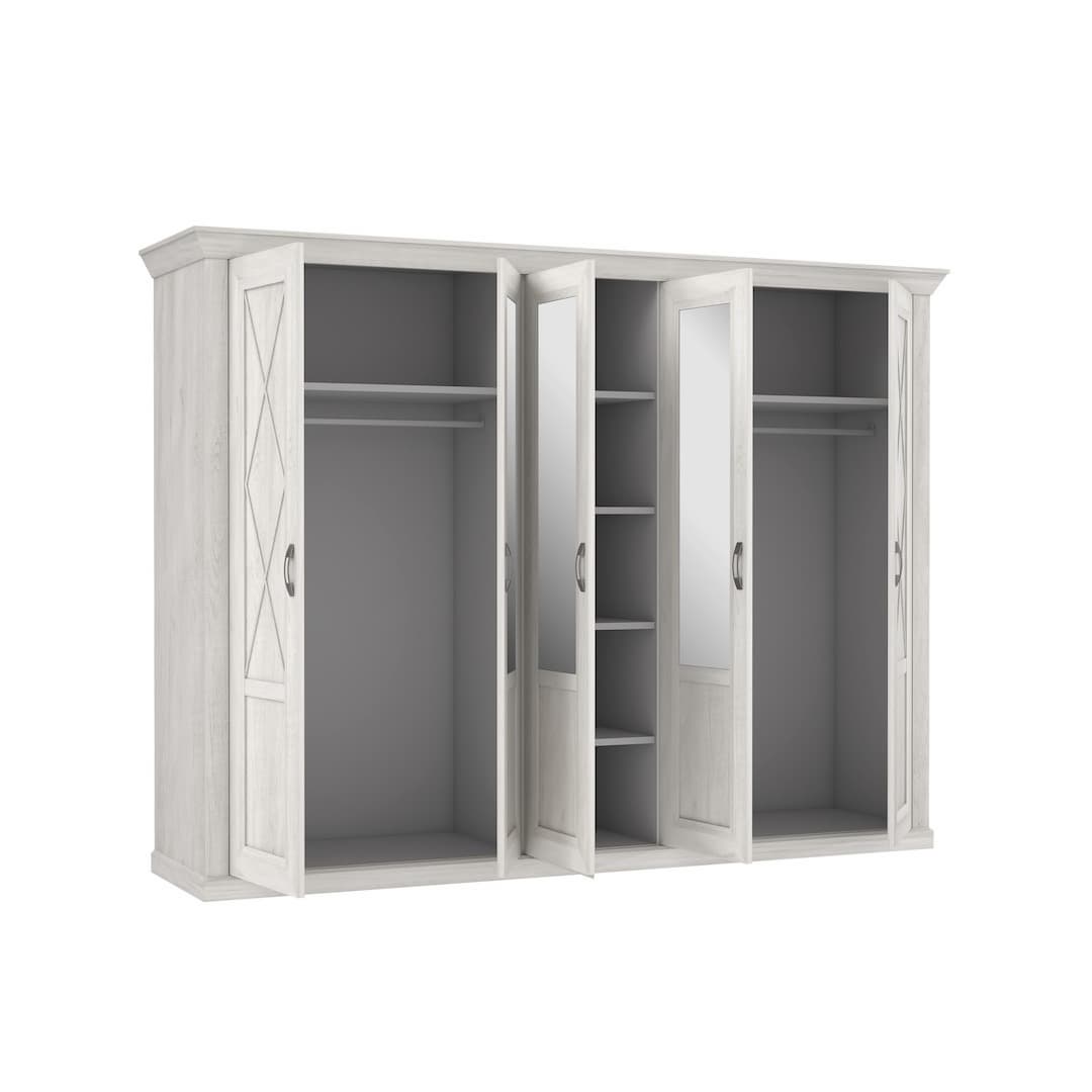 Kashmir Hinged Door Wardrobe 268cm in White, image 3