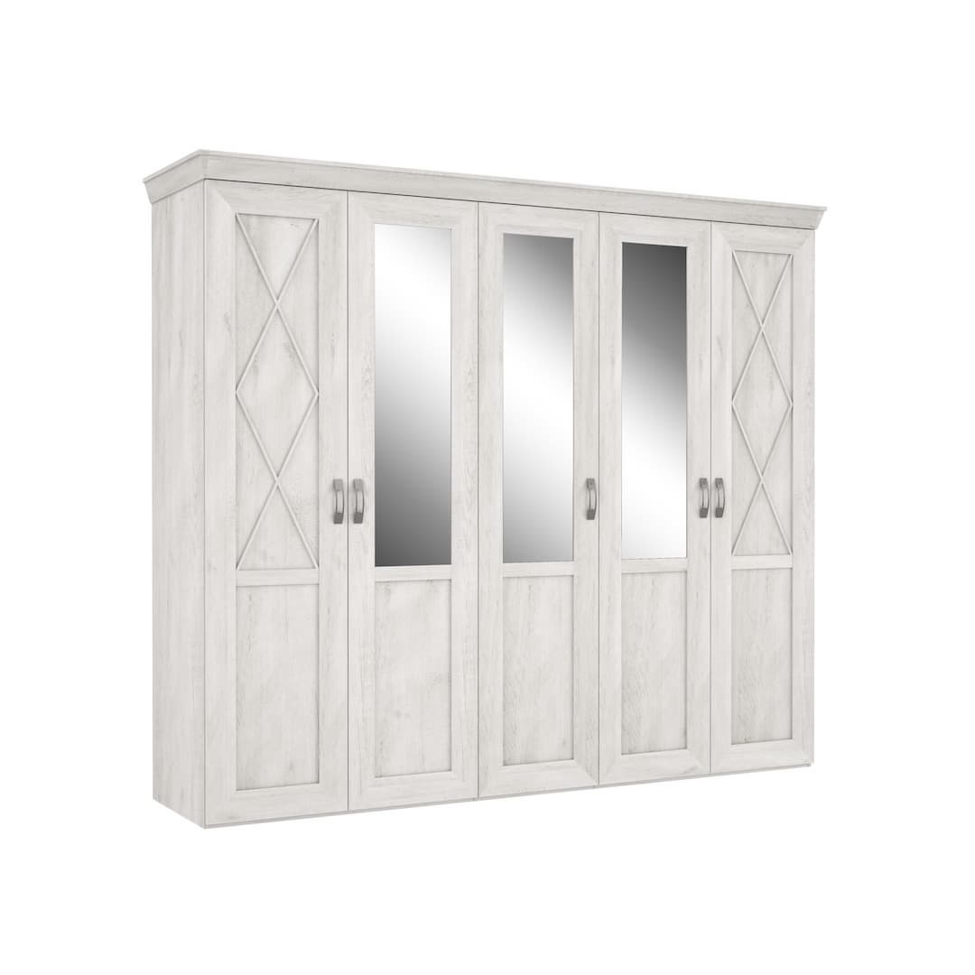 Kashmir Hinged Door Wardrobe 255cm in White, image 2