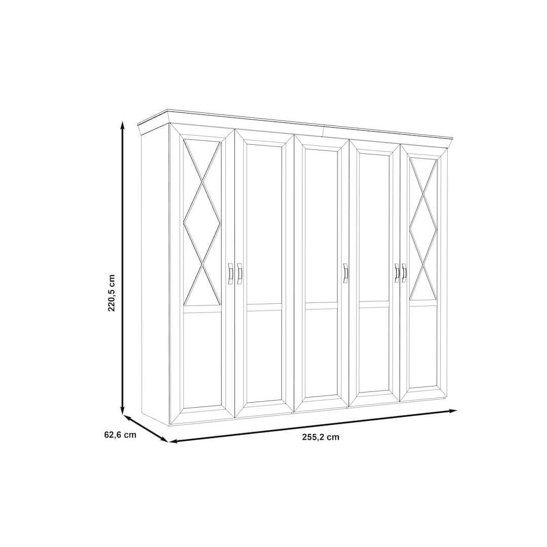 Kashmir Hinged Door Wardrobe 255cm in White, image 6
