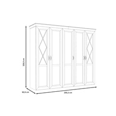 Kashmir Hinged Door Wardrobe 255cm in White, image 6