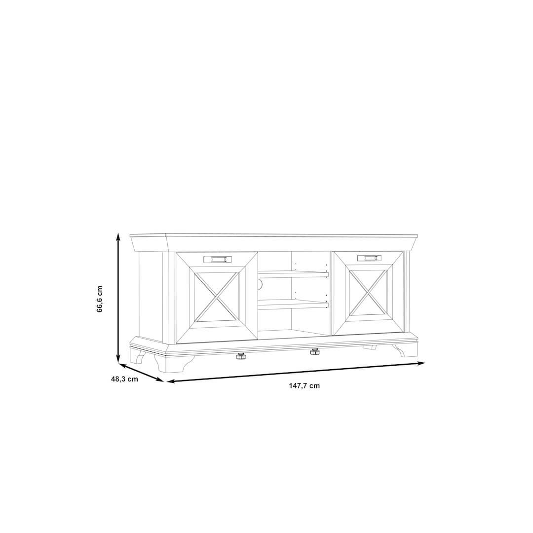 Kashmir TV Cabinet 147cm in White, image 7