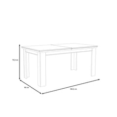 Kashmir Extending Dining Table 160cm in White, image 5