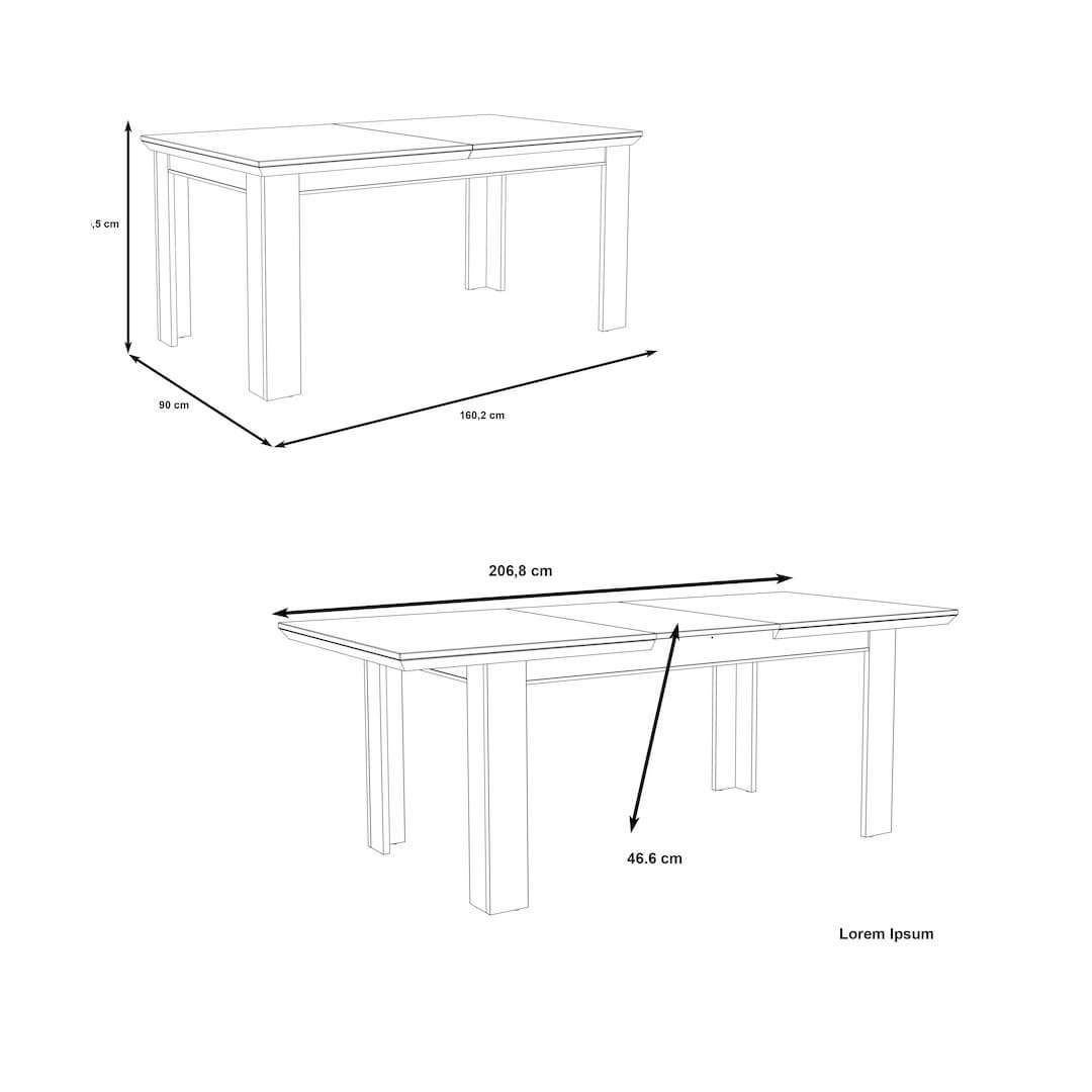 Kashmir Extending Dining Table 160cm in White, image 6
