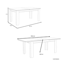 Kashmir Extending Dining Table 160cm in White, image 6