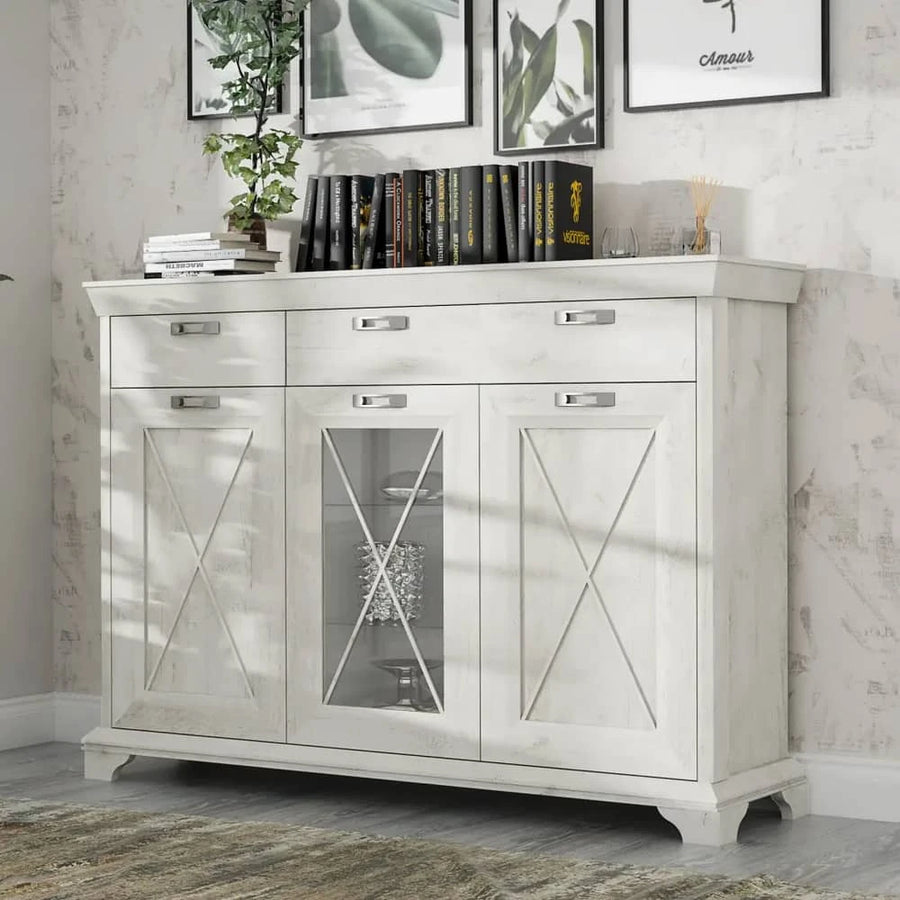 Kashmir Display Cabinet 178cm in White