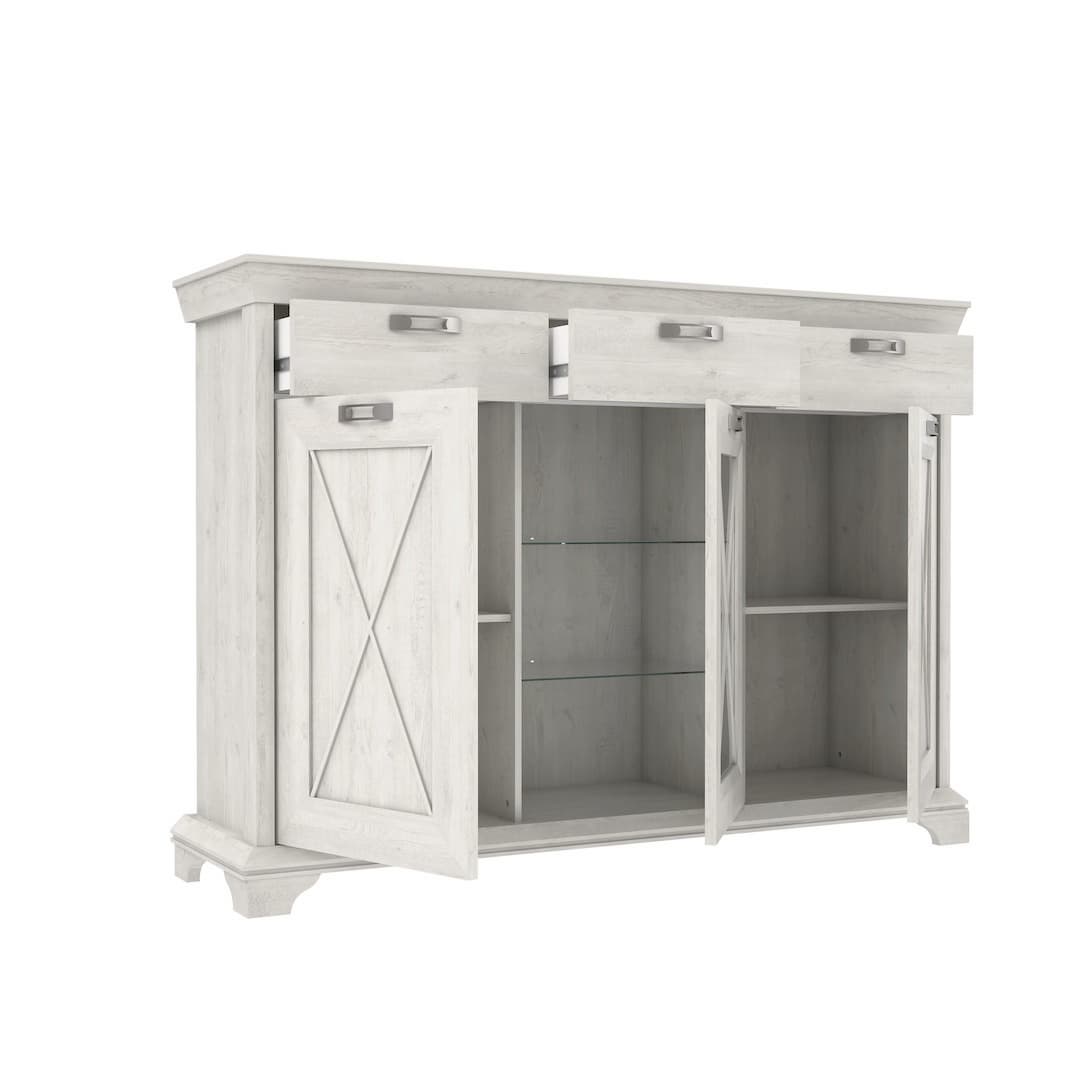 Kashmir Display Cabinet 178cm in White, image 3