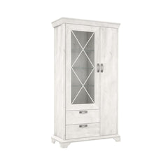 Kashmir Tall Display Cabinet 113cm in White, image 2
