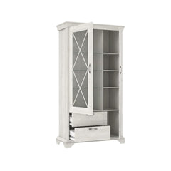 Kashmir Tall Display Cabinet 113cm in White, image 3