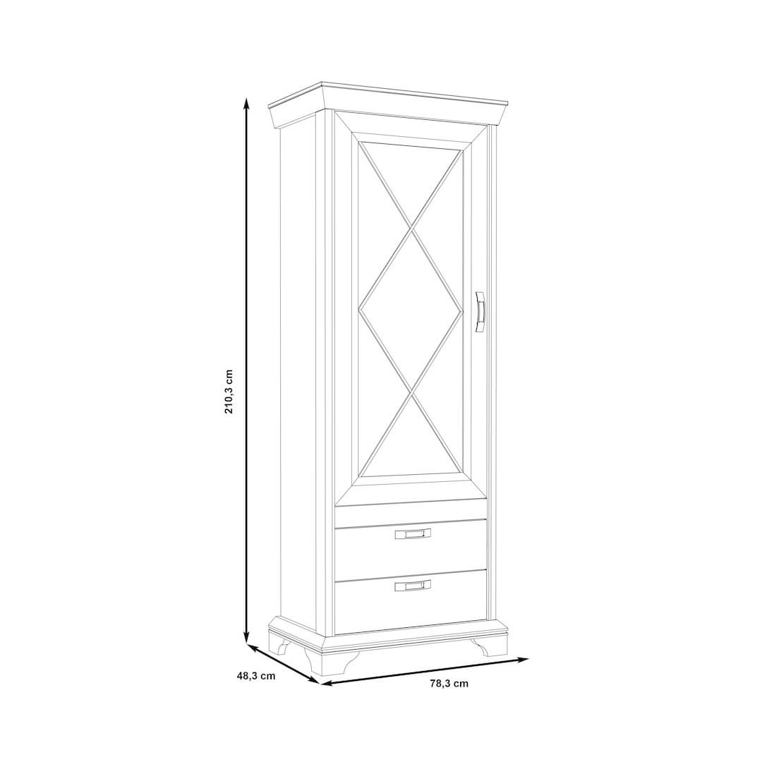 Kashmir Tall Display Cabinet 78cm in White, image 5