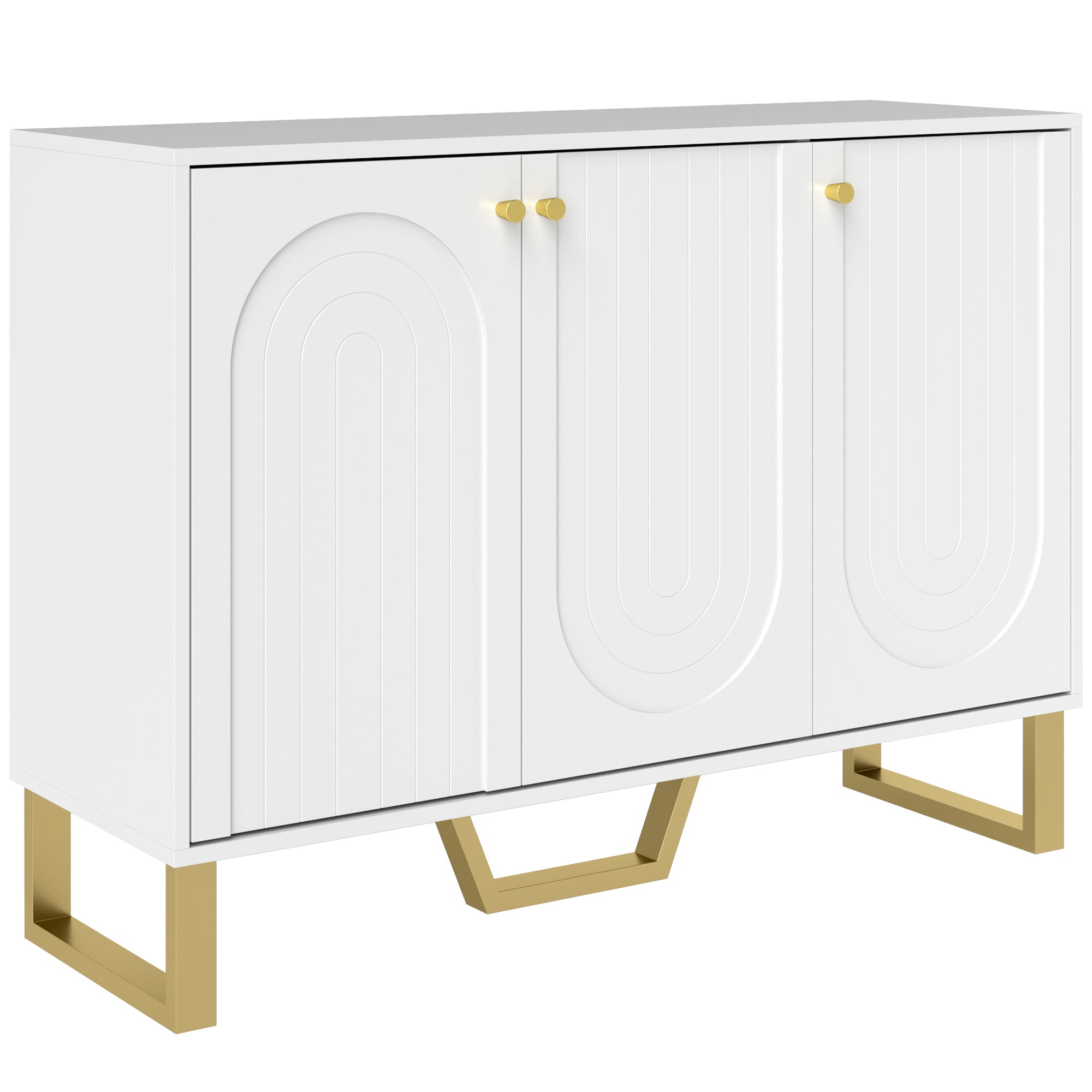 HOMCOM 3-Door Sideboard Storage Cabinet - White