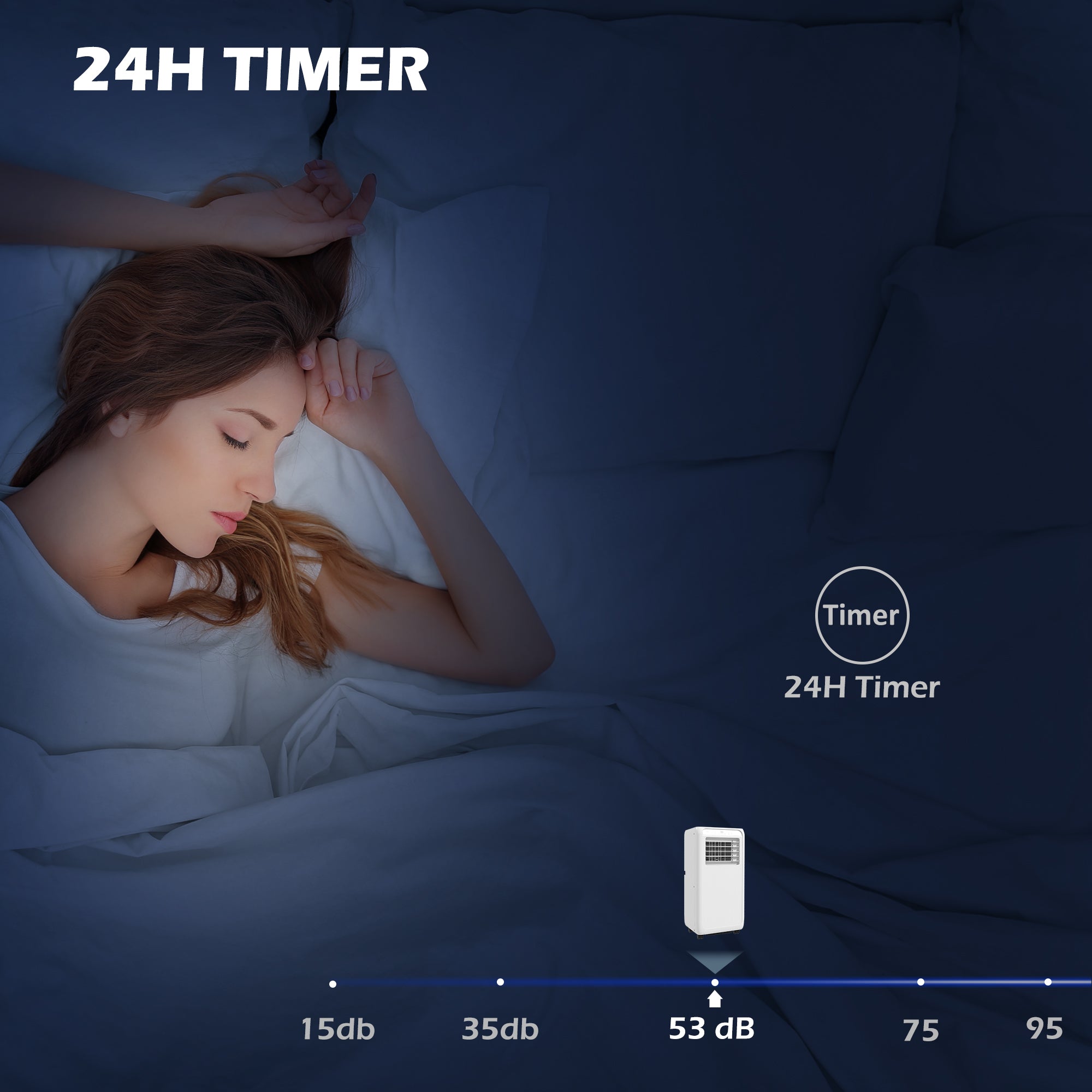 HOMCOM 9,000 BTU Mobile Air Conditioner for Room up to 28m√Ç¬≤, with Dehumidifier, 24H Timer, Wheels, Window Mount Kit