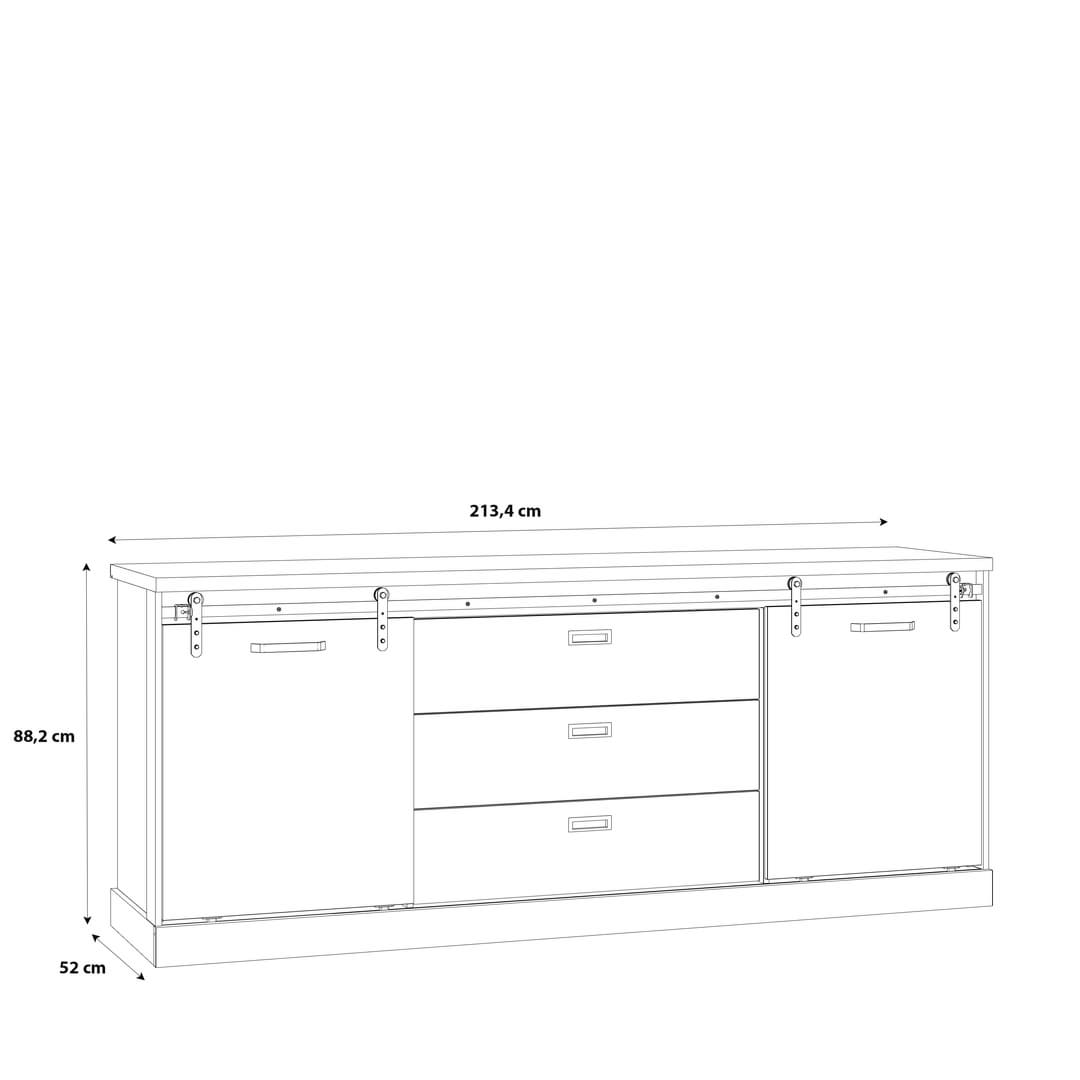 Kaszimiro Chest Of Drawers 213cm in Oak Waterford, image 9