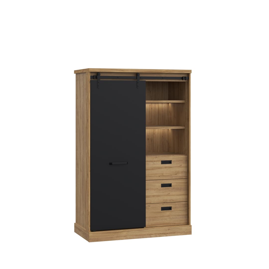 Kaszimiro Highboard Cabinet 103cm in Oak Waterford, image 2
