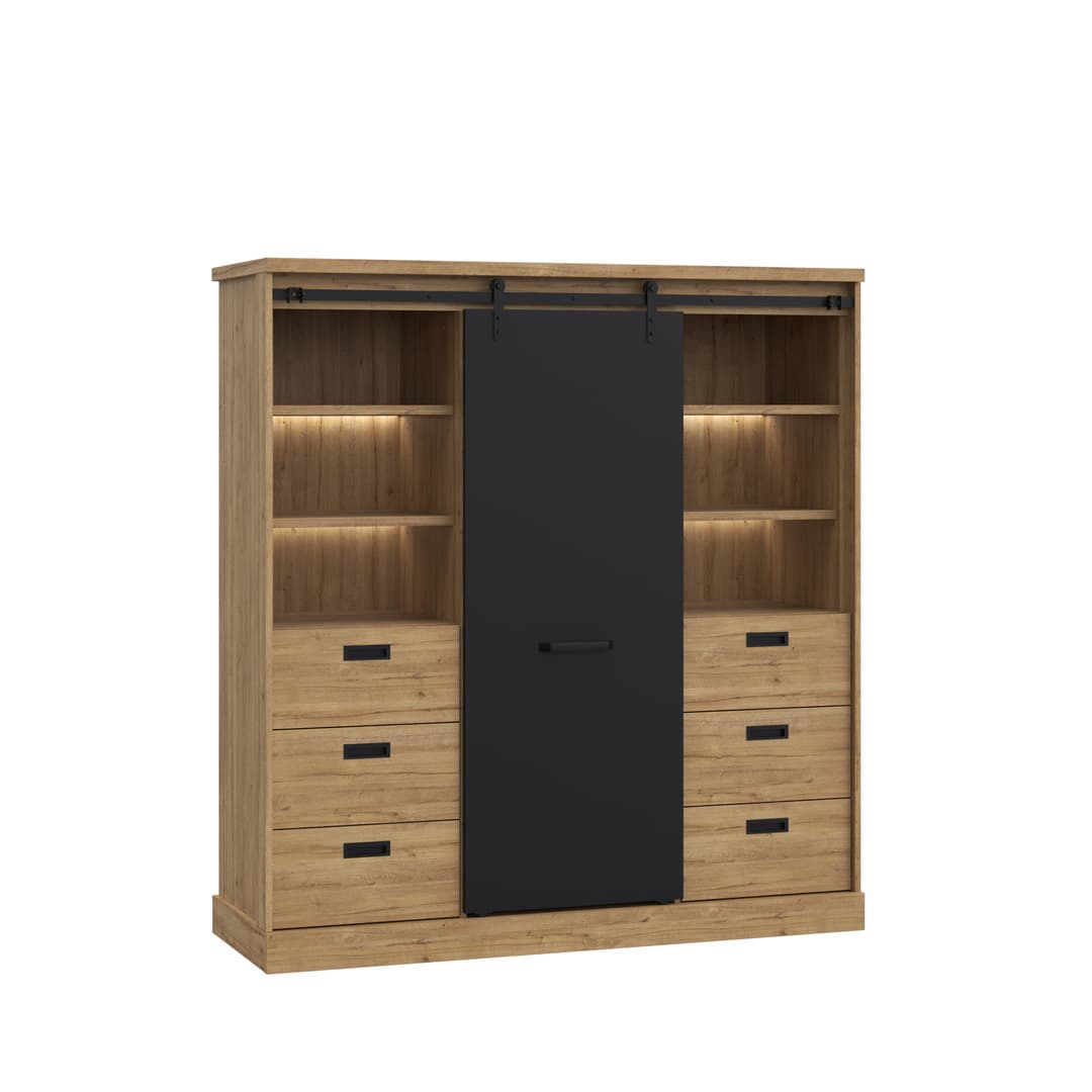 Kaszimiro Highboard Cabinet 149cm in Oak Waterford, image 2
