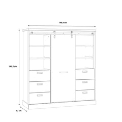 Kaszimiro Highboard Cabinet 149cm in Oak Waterford, image 8