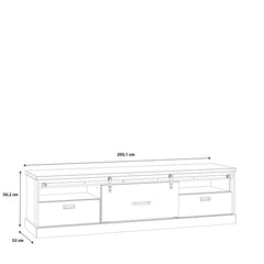 Kaszimiro TV Cabinet 203cm in Oak Waterford, image 8