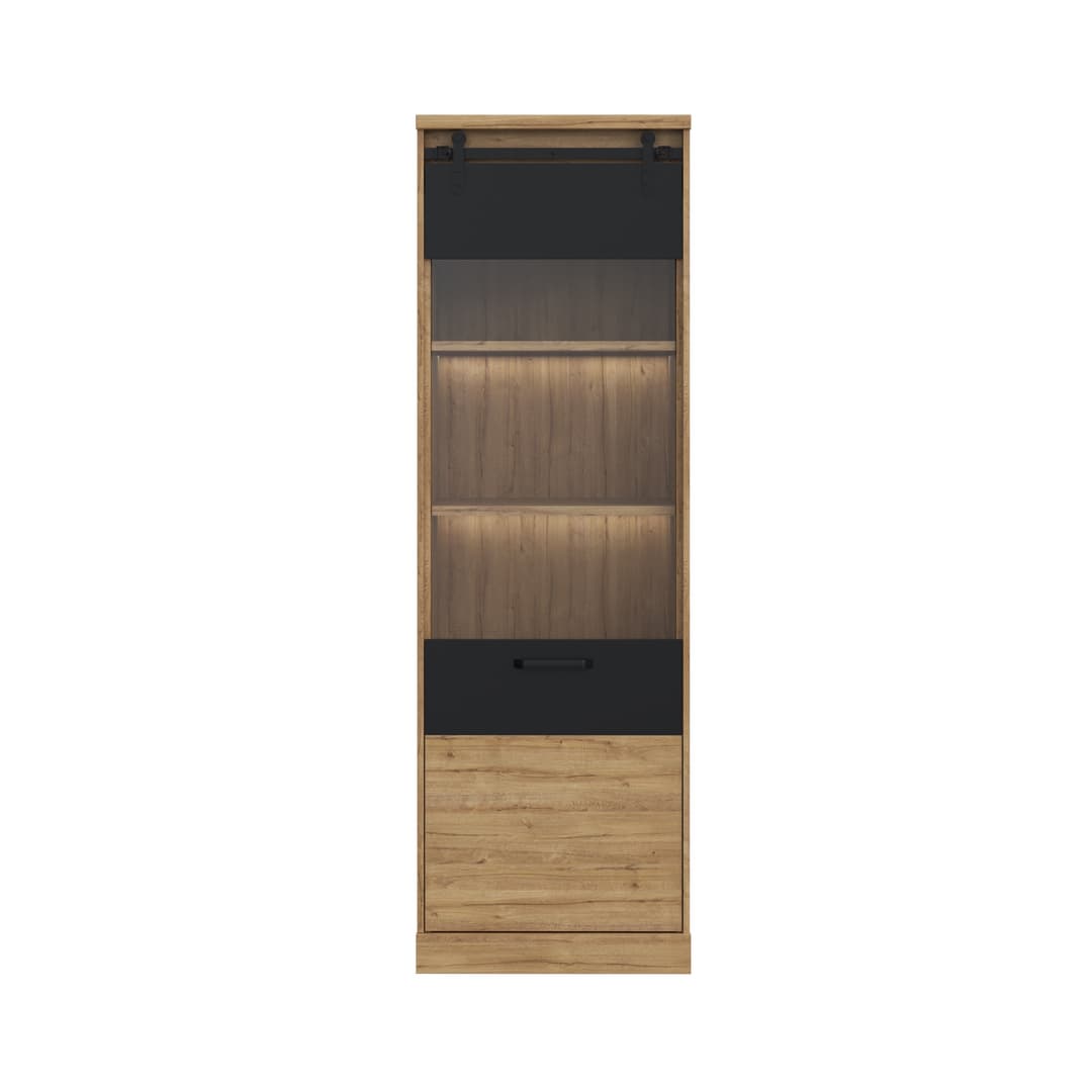 Kaszimiro Tall Display Cabinet 63cm in Oak Waterford, image 4