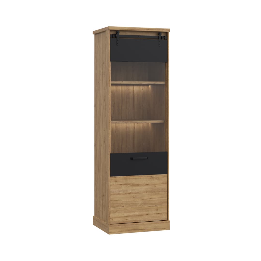 Kaszimiro Tall Display Cabinet 63cm in Oak Waterford, image 2