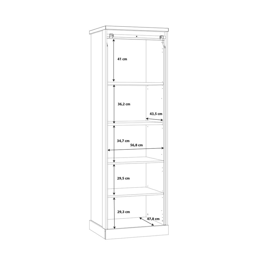 Kaszimiro Tall Display Cabinet 63cm in Oak Waterford, image 9