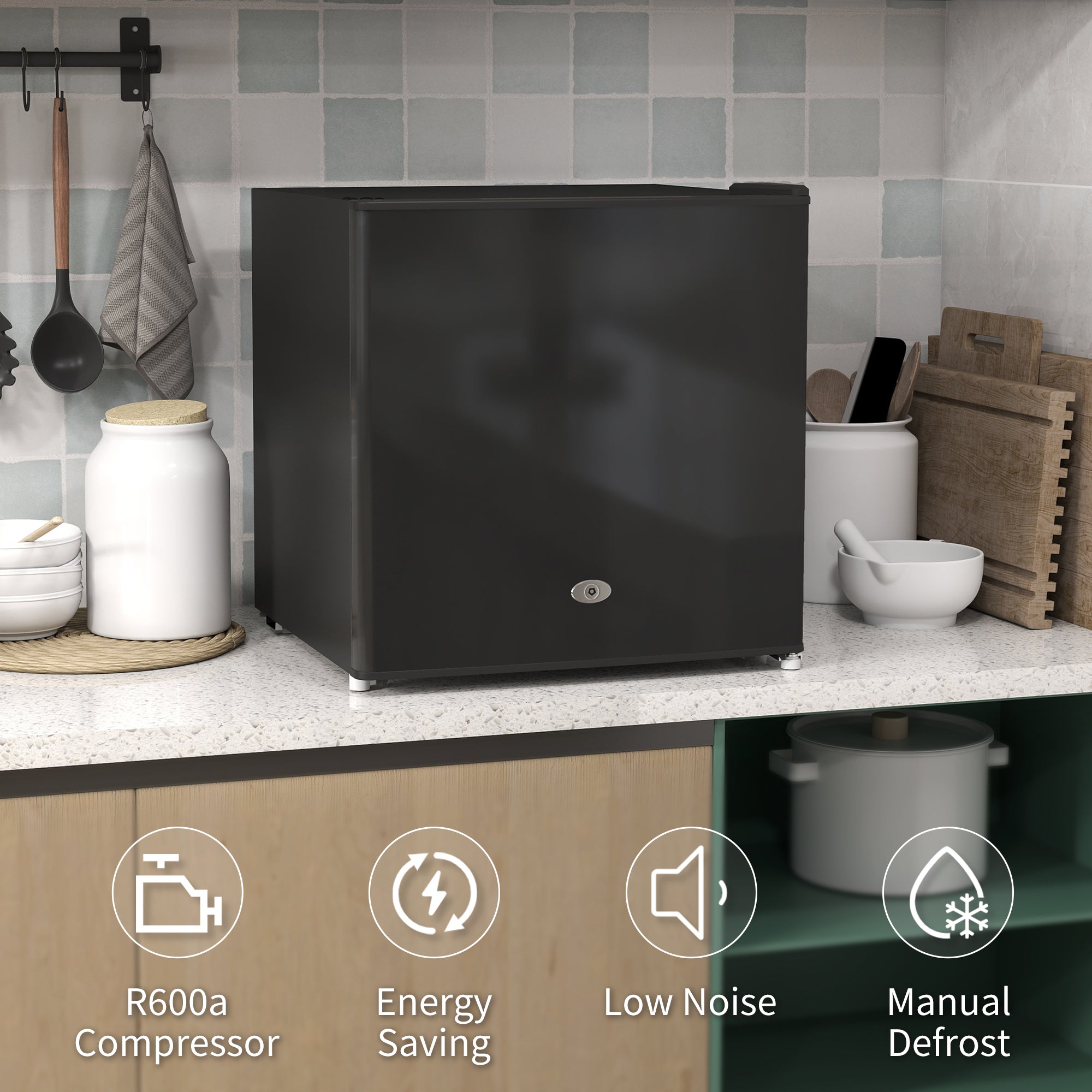 HOMCOM 35L Mini Freezer, -24√¢‚Äû∆í to -14√¢‚Äû∆í Temperature - Black