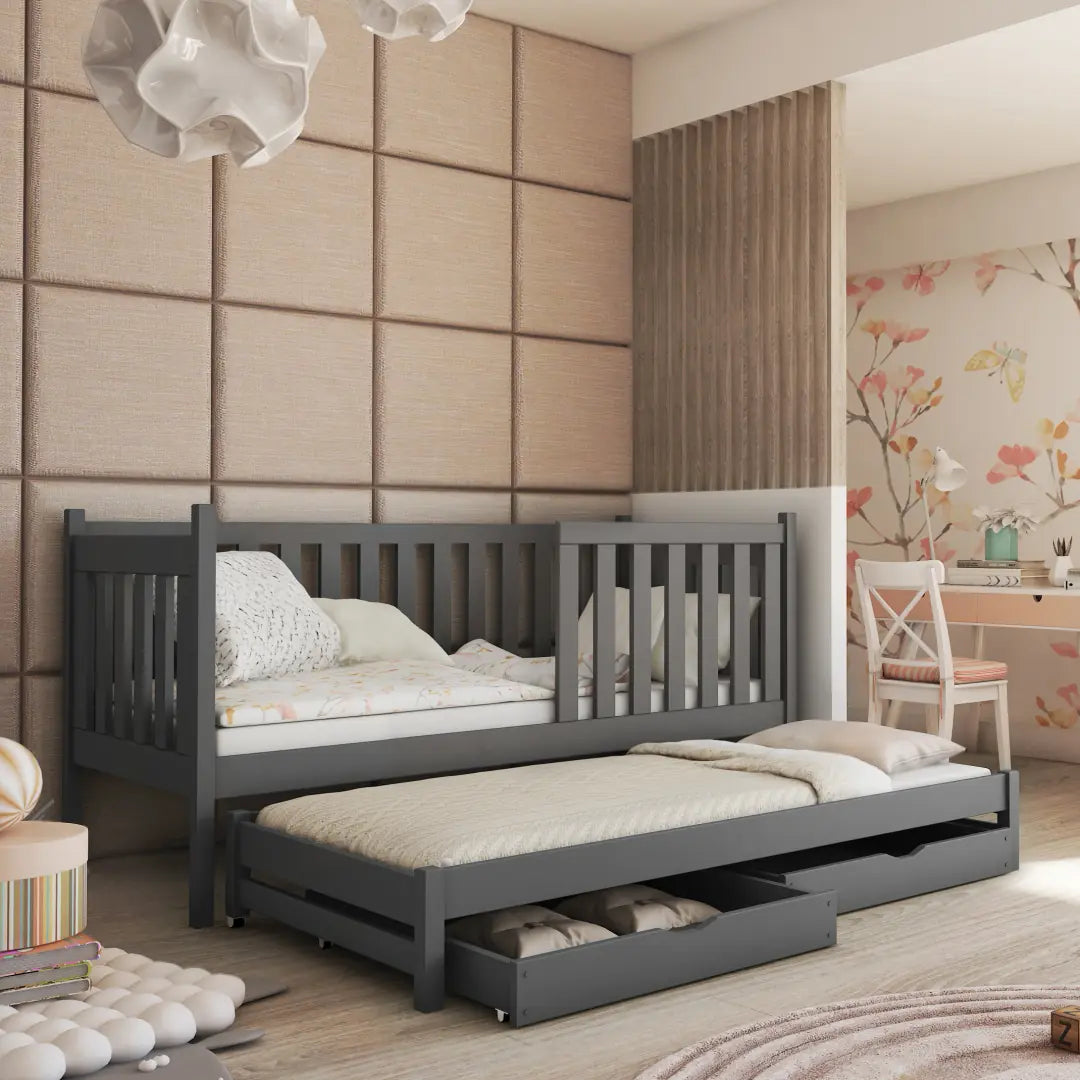 Kaja Single Bed with Trundle and Storage