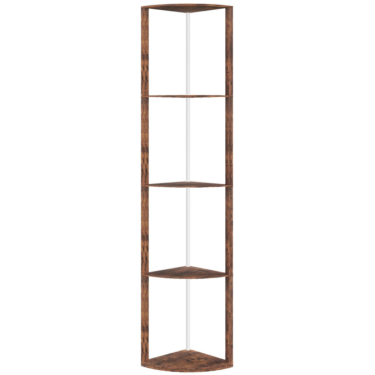 HOMCOM RGB Standing Lamp with Shelves, 4-Tier LED Floor Lamp with Multiple Lighting Modes, Rustic Brown