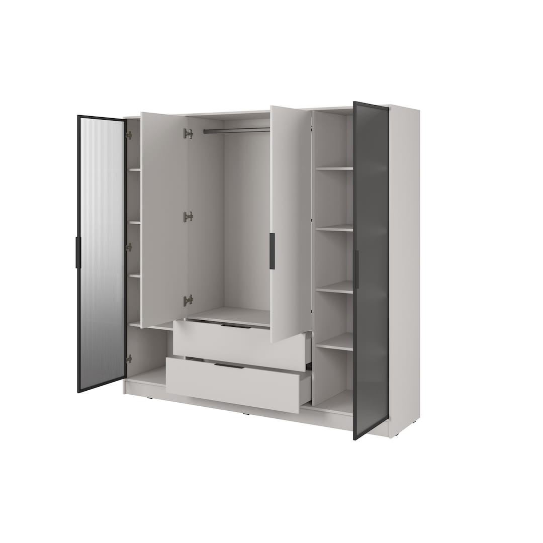 Kelly Hinged Door Wardrobe 206cm [Glass] - product image 9