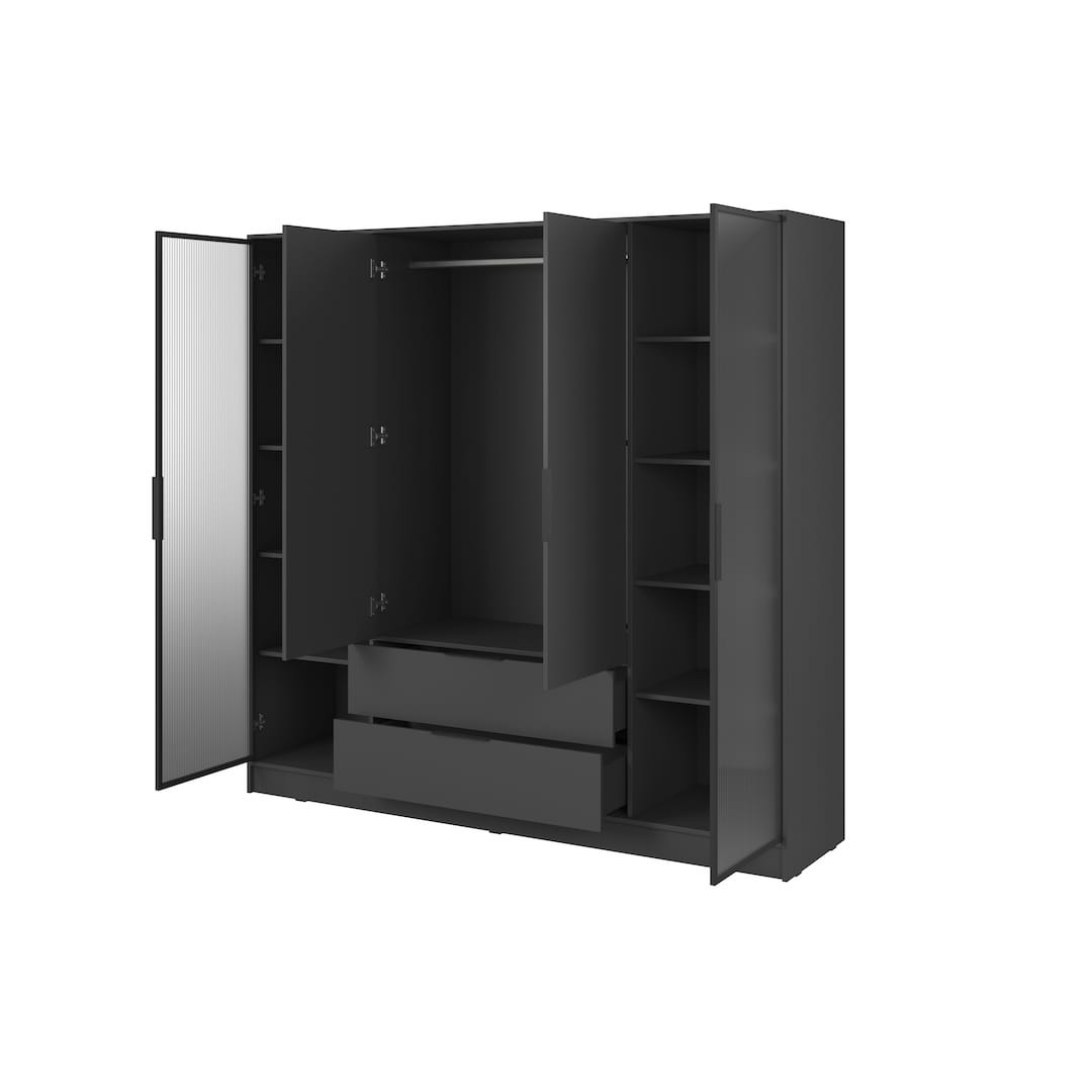 Kelly Hinged Door Wardrobe 206cm [Glass] - product image 6