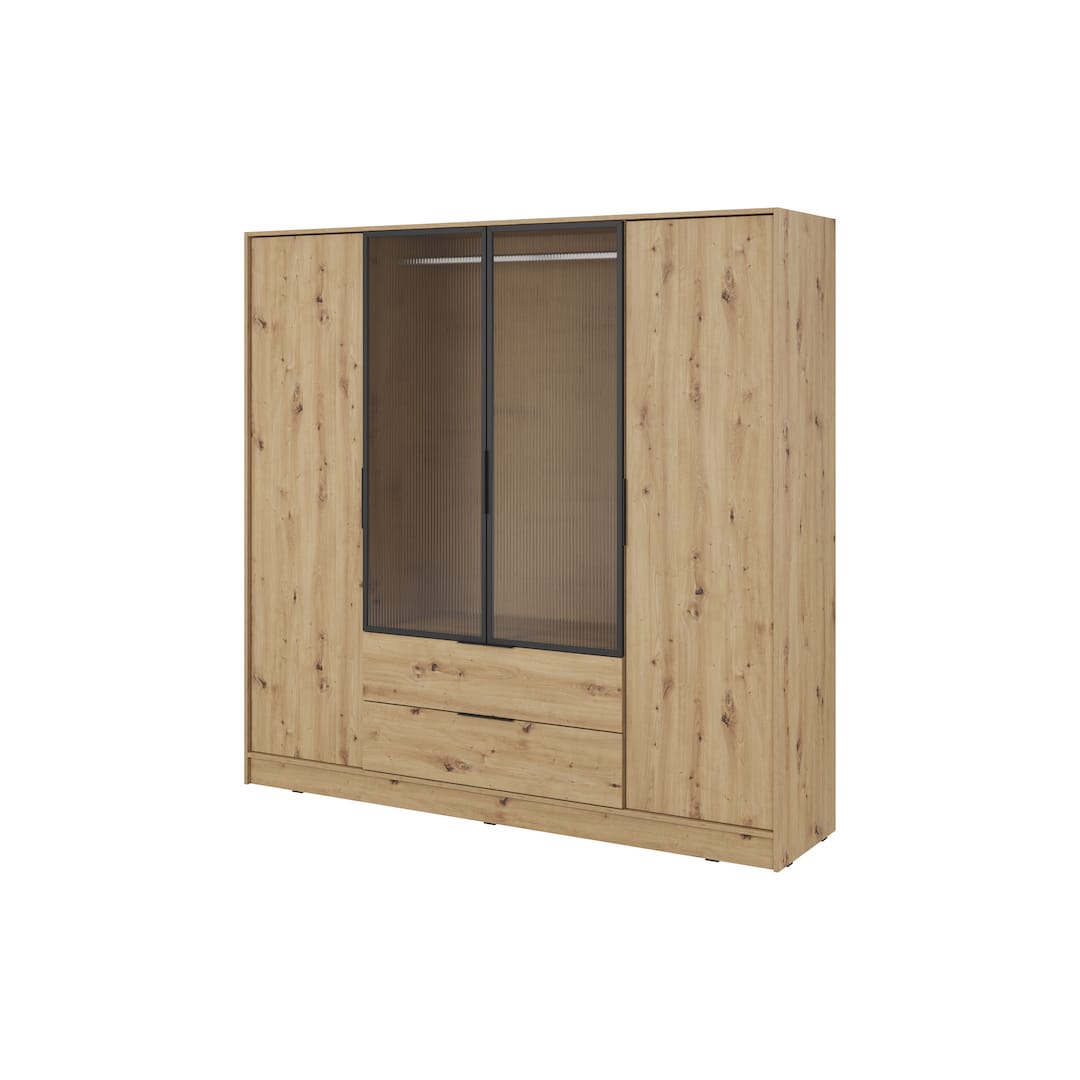 Kelly Hinged Door Wardrobe 206cm [Glass] - product image 5