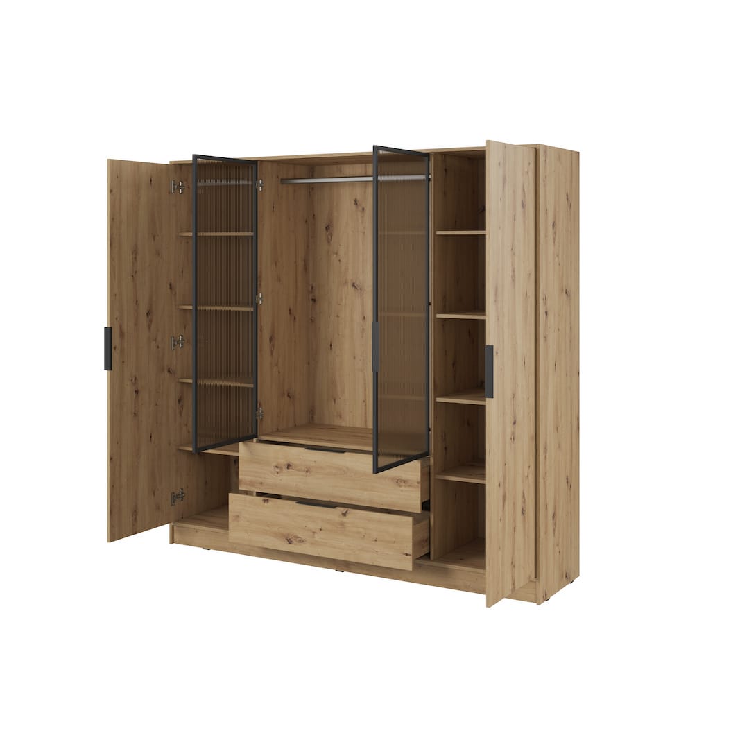 Kelly Hinged Door Wardrobe 206cm [Glass] - product image 6