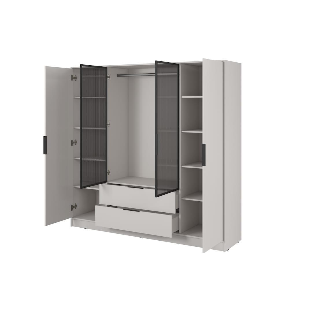 Kelly Hinged Door Wardrobe 206cm [Glass] - product image 9