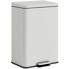 HOMCOM 20L Kitchen Bin with Soft-Close Lid and Stay-Open Function, Pedal Bin with Removable Inner Bucket for Kitchen, Office, Home, Cream
