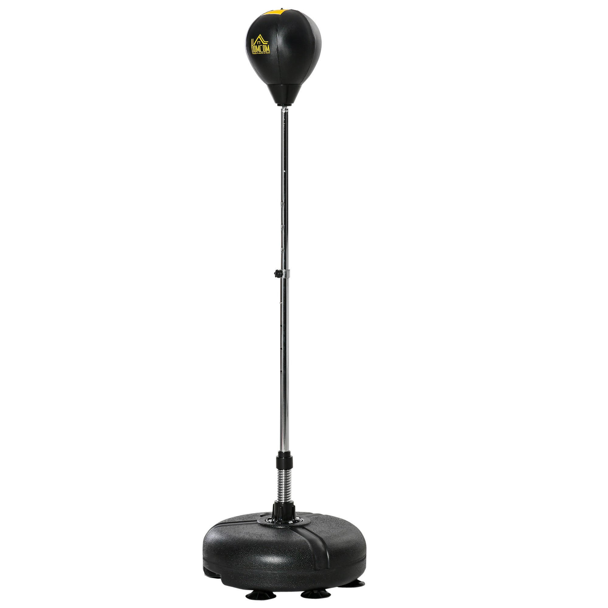 HOMCOM Punching Bag with Stand, 133-151cm Adjustable Height, for Teens, Gold Tone/Black