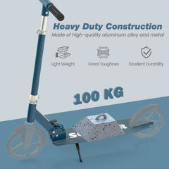 Kick Scooter with adjustable heights for Teens and Adults -Blue