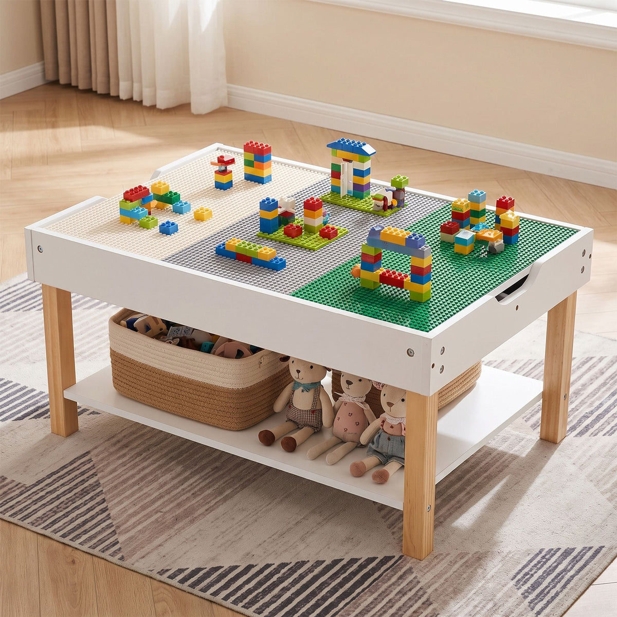 Kids Activity Table with Reversible Double-Sided Top in White, image 2