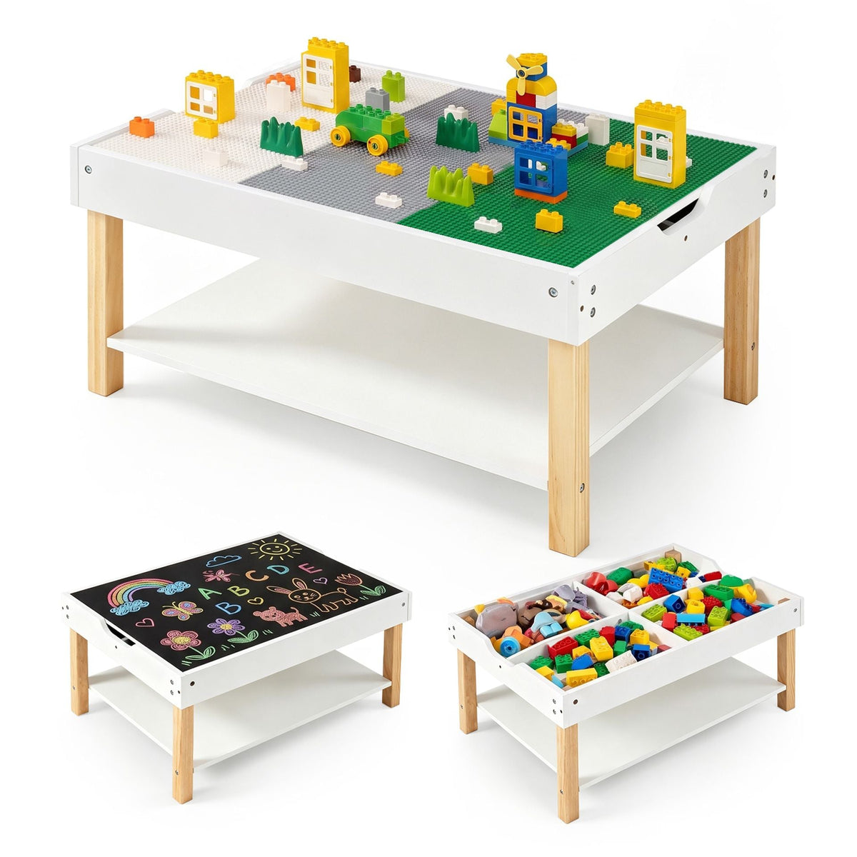 Kids Activity Table with Reversible Double-Sided Top in White, image 4