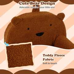 Kids Bear Sofa with Soft Fleece Fabric Cover-Brown