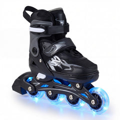 Kids Inline Skates with 4 Illuminated Wheels and Safety Protection for Boys Girls Ages 5-7-Grey